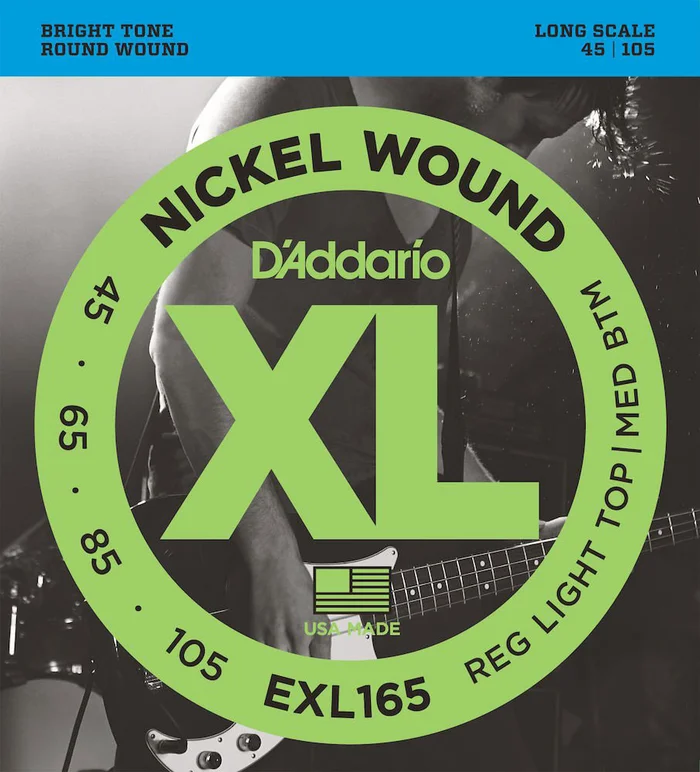 D’ADDARIO AND CO EXL165 Nickel Wound Long Scale Regular Light Top 45-105