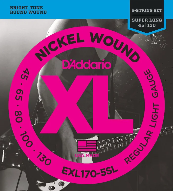 D’ADDARIO AND CO EXL170-5SL Nickel Wound Super Long Scale Light 5C 45-130