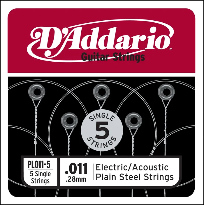 D&rsquo;ADDARIO AND CO PL011-5 Plain Steel 11 5-pack