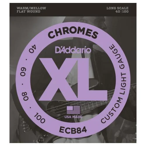 D’ADDARIO ECB84 XL CHROMES CUSTOM LIGHT 40/100 LONG SCALE