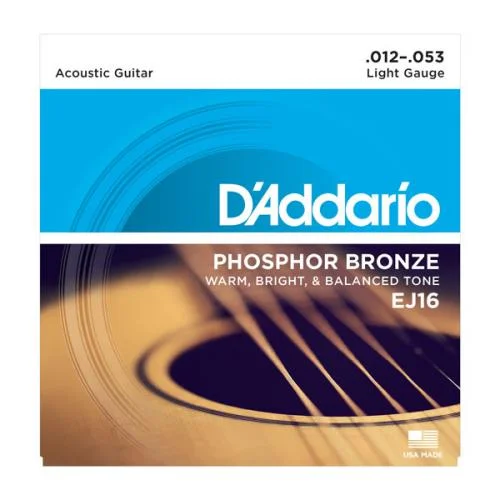 D&rsquo;ADDARIO EJ16 PHOSPHOR BRONZE LIGHT 12/53