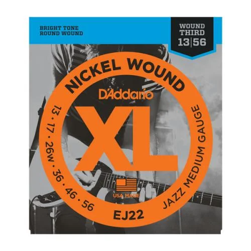 D’ADDARIO EJ22 XL NICKEL WOUND JAZZ MEDIUM 13/56