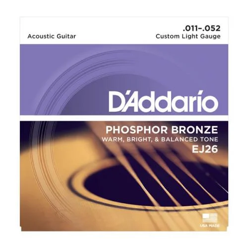 D&rsquo;ADDARIO EJ26 PHOSPHOR BRONZE CUSTOM LIGHT 11/52