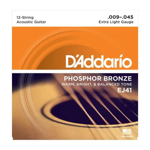 D&rsquo;ADDARIO EJ41 PHOSPHOR BRONZE 12-STRING EXTRA LIGHT 09/45
