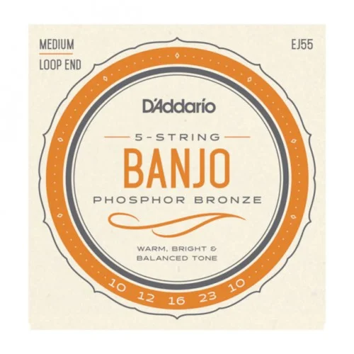 D&rsquo;ADDARIO EJ55 CORDES BANJO 5T PHOSPHOR BRONZE 10/23