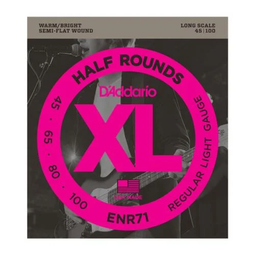 D’ADDARIO ENR71 XL HALF ROUNDS REGULAR LIGHT 45/105 LONG SCALE