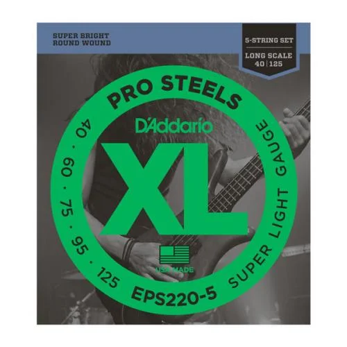 D’ADDARIO EPS220-5 PROSTEELS 5-ST SUPER LIGHT 40/125 LONG SCALE
