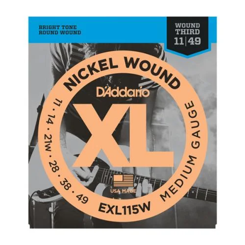 D’ADDARIO EXL115W NICKEL WOUND MEDIUM/BLUES-JAZZ ROCK WOUND 3RD 11/49