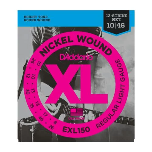 D’ADDARIO EXL150 NICKEL WOUND 12-ST REGULAR LIGHT 10/46