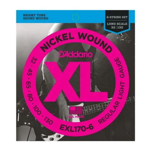 D’ADDARIO EXL170-6 NICKEL WOUND 6-ST BASS LIGHT 32/130 LONG SCALE