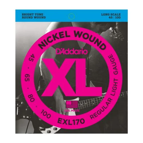 D’ADDARIO EXL170 NICKEL WOUND BASS LIGHT 45/100 LONG SCALE
