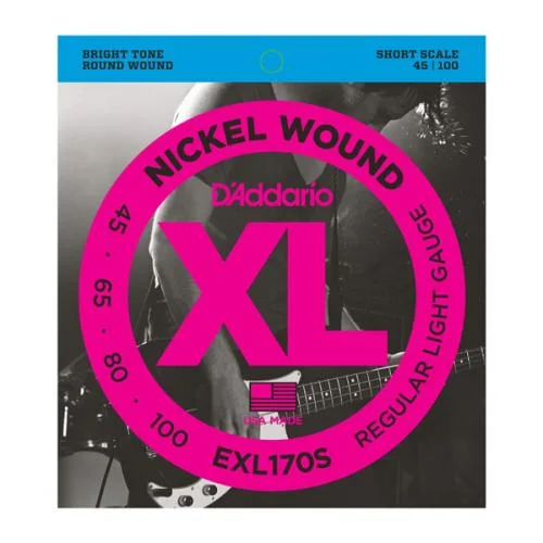 D’ADDARIO EXL170S NICKEL WOUND BASS LIGHT 45/100 SHORT SCALE