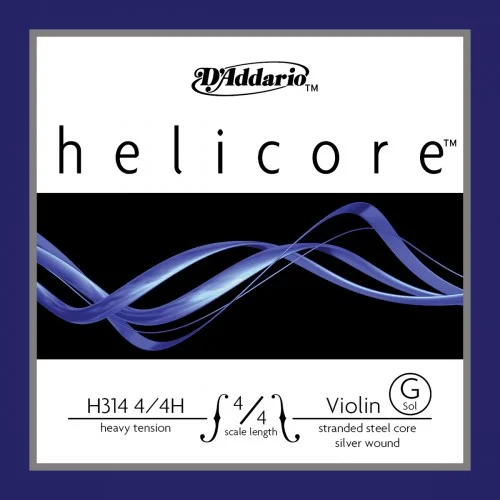 D’ADDARIO H314 4/4H – HELICORE CORDE SOL VIOLON 4/4 HEAVY FILÉ ARGENT