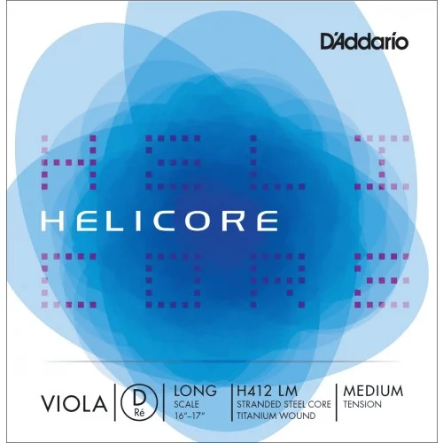 D’ADDARIO H412 LM – HELICORE CORDE RÉ ALTO LONG SCALE MEDIUM FILÉ TITANE