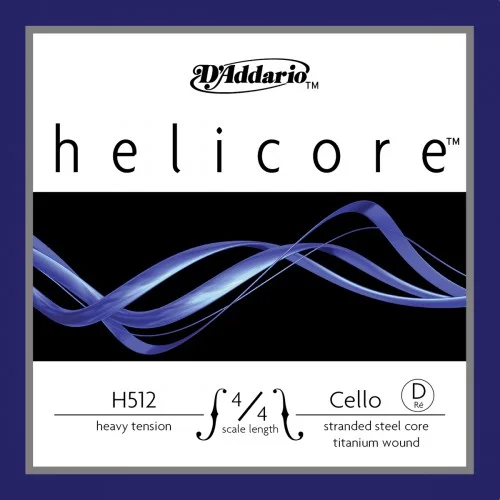 D’ADDARIO H512 4/4H – HELICORE CORDE RÉ CELLO 4/4 HEAVY FILÉ TITANE