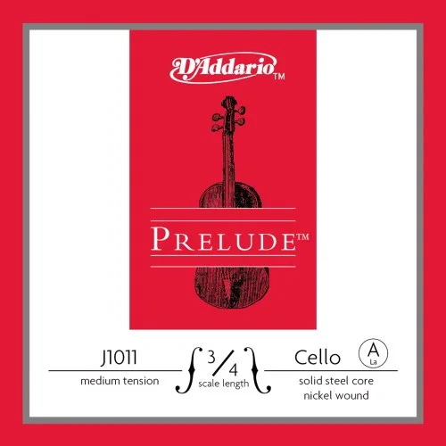 D’ADDARIO J1011 3/4M – PRELUDE CORDE LA CELLO 3/4 MEDIUM FILÉ NICKEL