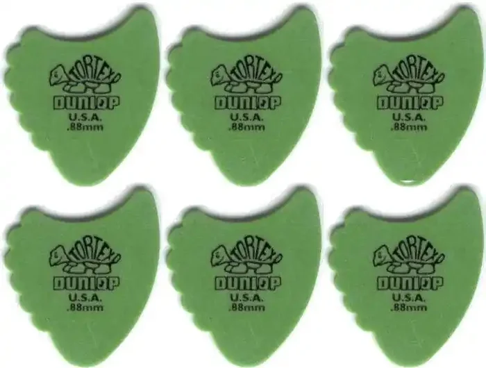 Dunlop 414R 0.88 Tortex Fins 6 Médiators