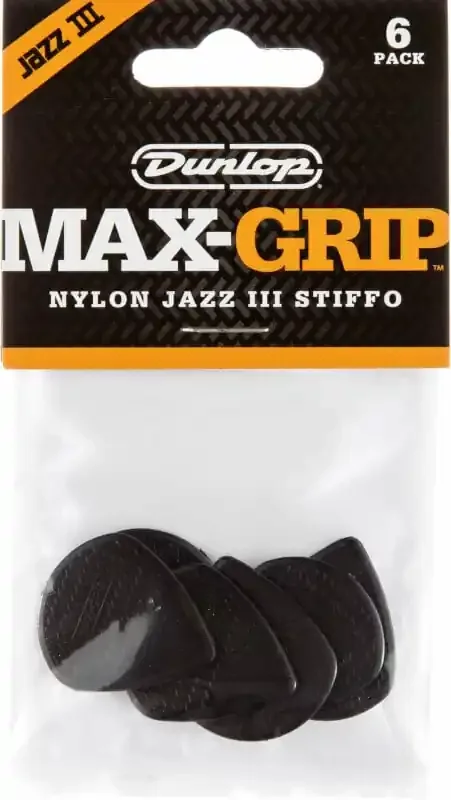 Dunlop 471P3S Nylon Max Grip Jazz III Player Pack Stiffo Médiators
