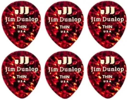 Dunlop 485R-05TH Celluloid Teardrop 6 Médiators