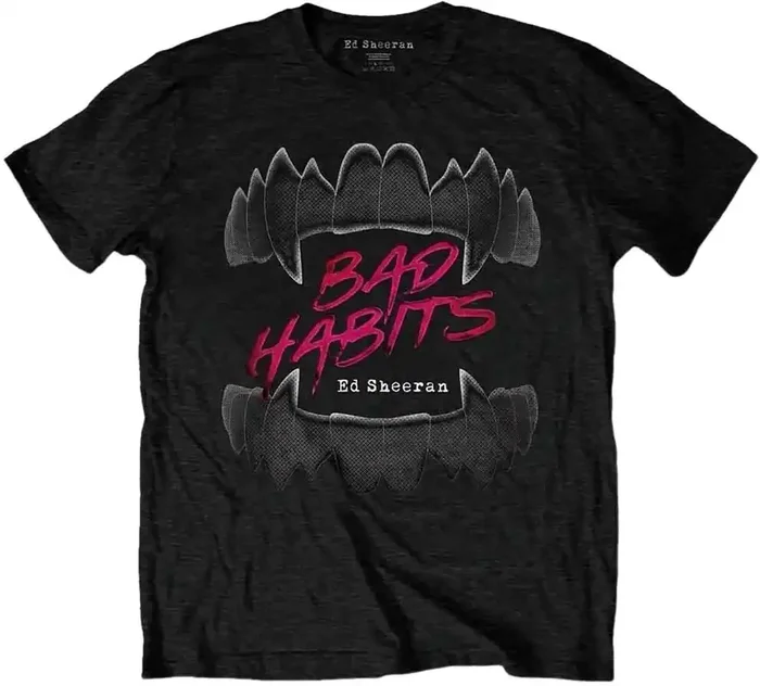 Ed Sheeran T-shirt Bad Habits Unisex Black S