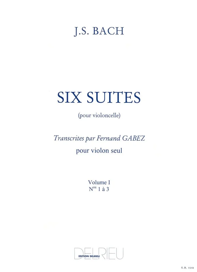 Edition Delrieu Bach J.S. – Suites (6) Vol.1 – Violoncelle
