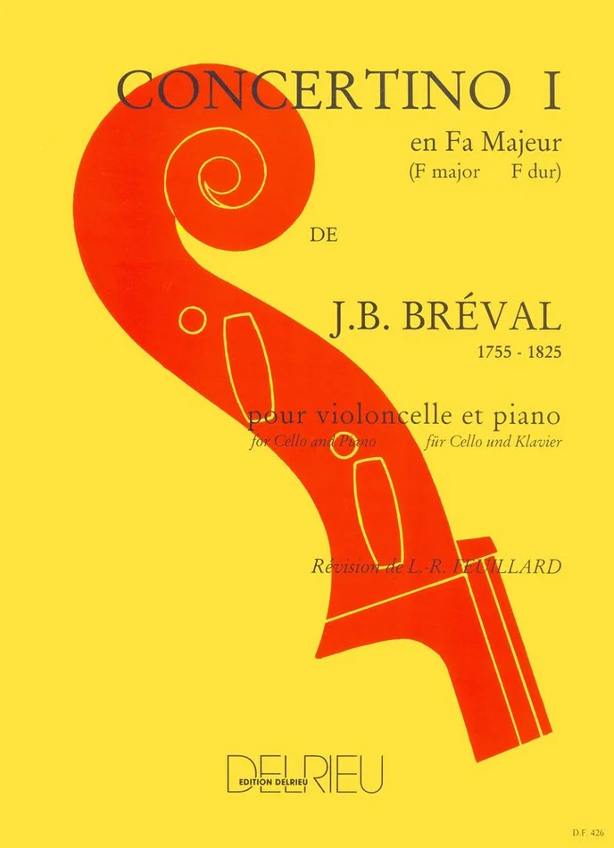 Edition Delrieu Breval J.B. – Concertino N°1 En Fa Maj. – Violoncelle, Piano