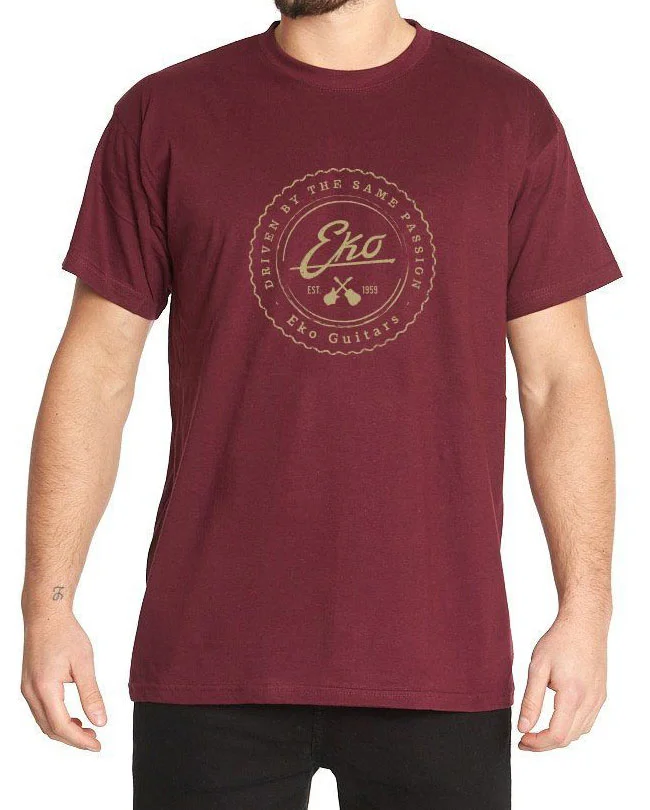 EKO T-Shirt Logo Eko – Rouge Bordeaux (S)