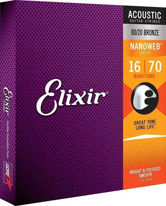 Elixir 11306 Nanoweb 16-70 Cordes de guitares acoustiques