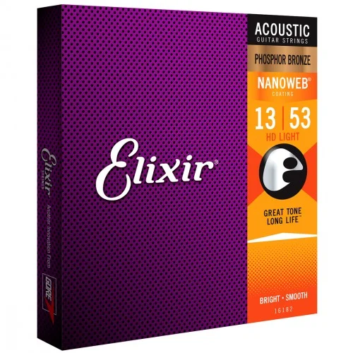ELIXIR 16182 FOLK NANOWEB PHOSPHOR BRONZE HD LIGHT 13-53
