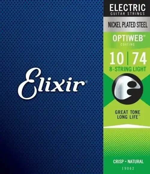 Elixir 19062 Optiweb Light 8 String Cordes pour guitares électriques