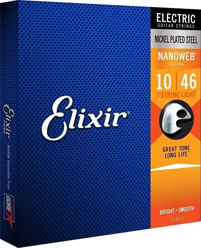 Elixir Nanoweb 12057 Light 7-String Cordes pour guitares électriques
