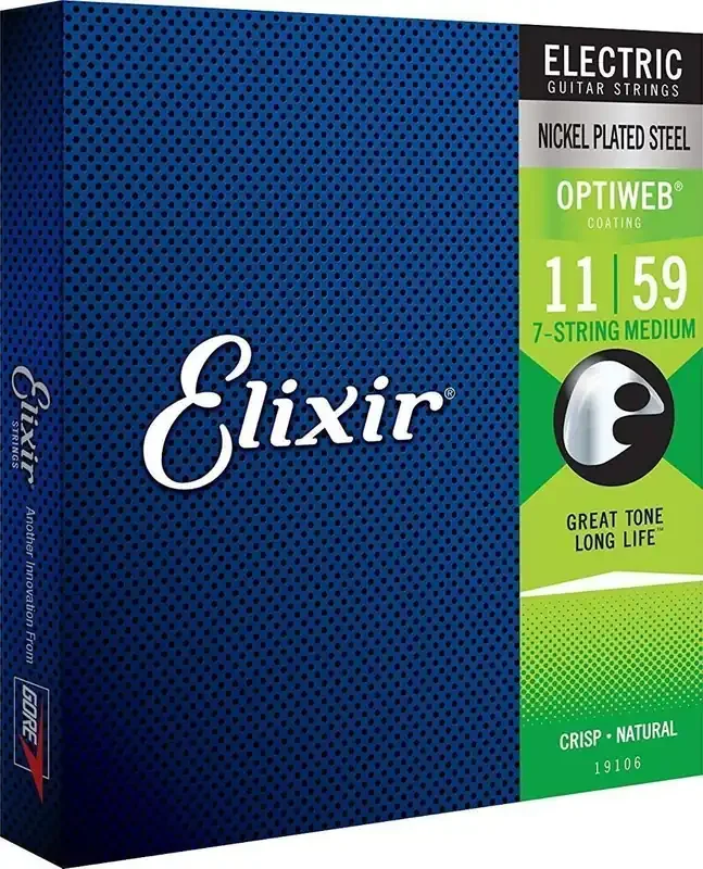 Elixir Optiweb 19106 Medium 7-String Cordes pour guitares électriques