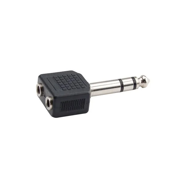 Energyson Adaptateur 2 Jack 3.5 Femelle Stéréo vers 1 Jack 6,35 stéréo mâle