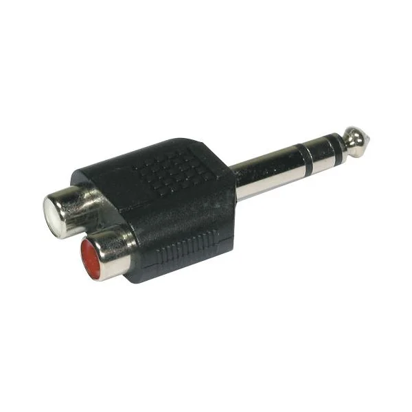 Energyson Adaptateur 2 RCA femelle vers 1 Jack 6,35 mâle stéréo
