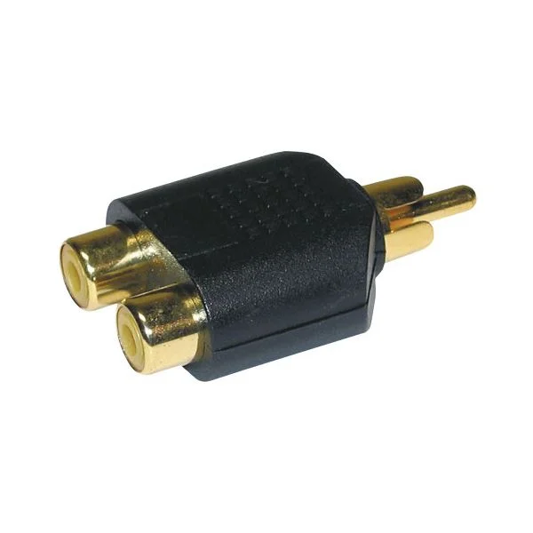 Energyson Adaptateur 2 RCA femelle vers 1 RCA mâle