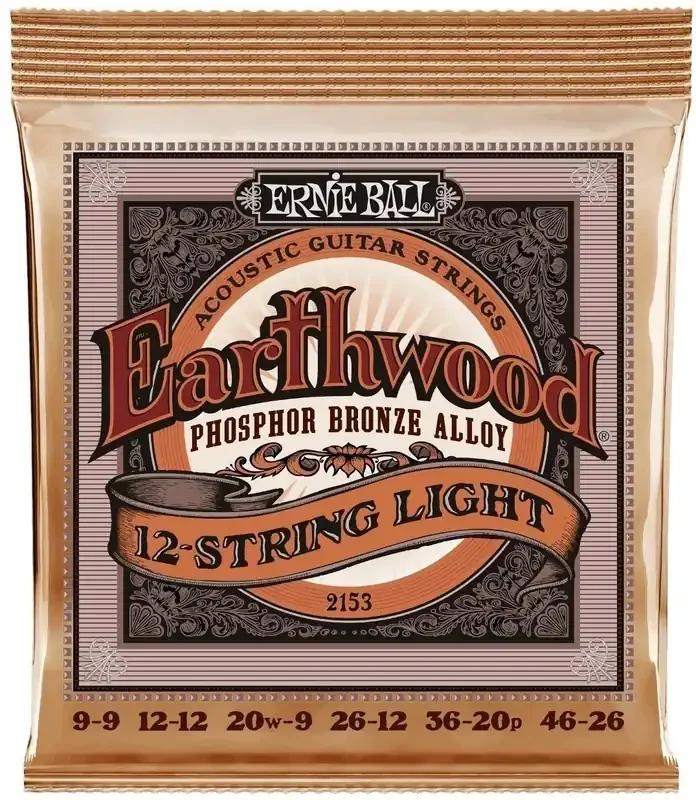 Ernie Ball 2153 Earthwood 12 Cordes de guitares acoustiques