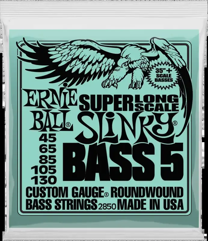 Ernie Ball 2850 Slinky Super Long Scale Jeux de 5 cordes basses