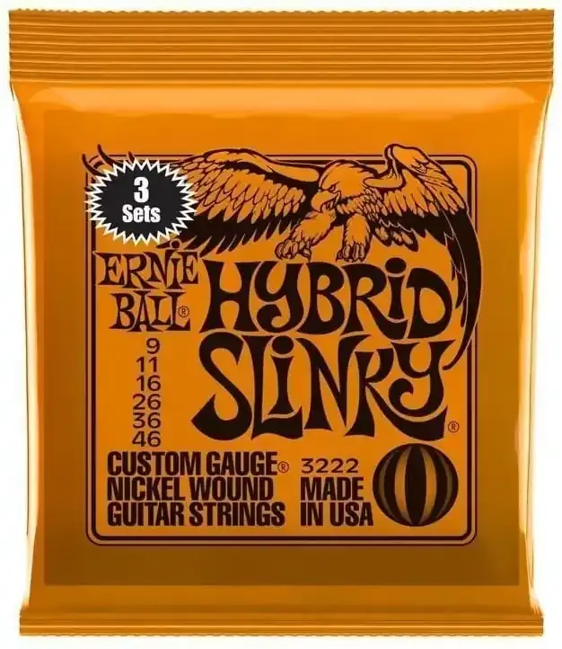 Ernie Ball 3222 Hybrid Slinky 3-Pack Cordes pour guitares électriques