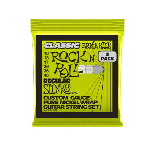 Ernie Ball 3251 Classic RNR Regular Slinky 10-46 Pack de 3