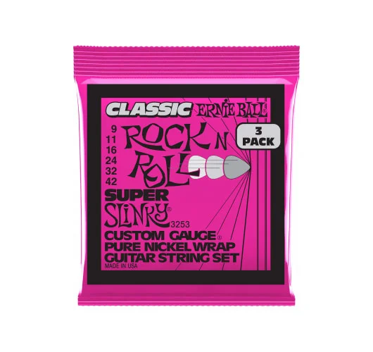 Ernie Ball 3253 Classic RNR Super Slinky 9-42 Pack de 3