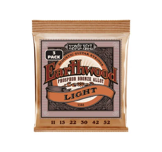 Ernie Ball 3548 Earthwood PB Light 11-52 Pack de 3