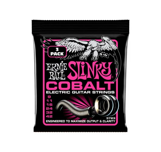 Ernie Ball 3723 Cobalt Super Slinky 9-42 Pack de 3
