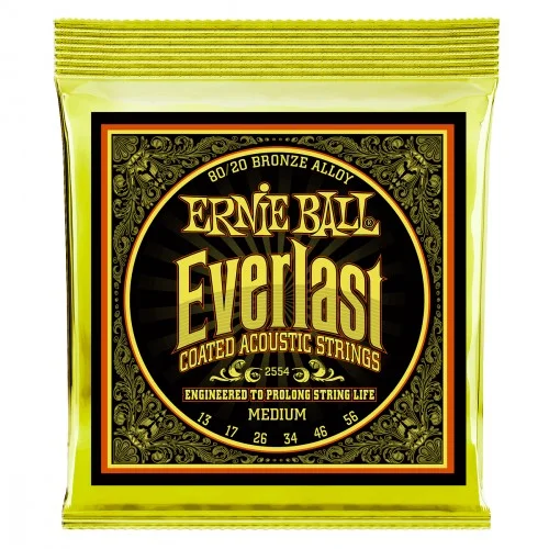 ERNIE BALL ACOUSTIC 2554 EVERLAST COATED 80/20 BRONZE 13/56
