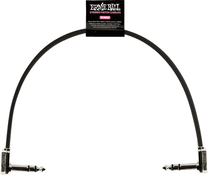Ernie Ball Cables Instrument Patch TRS – Coude Fin & Plat – 30 CM