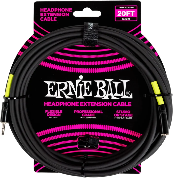 Ernie Ball Effects Effects Rallonge Stéréo MINI-jack Vers MINI-jack 6M Noire