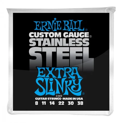 ERNIE BALL ELECTRIC 2249 STAINLESS STEEL EXTRA SLINKY 8/38