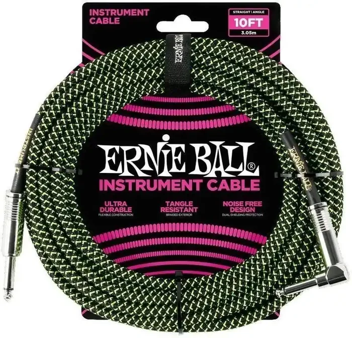 Ernie Ball P06077-EB 3 m Droit – Angle Câble d‘instrument