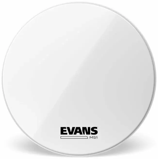 Evans BD28MS1W MS1 Marching Bass White 28″ Peaux pour percussions de défilé