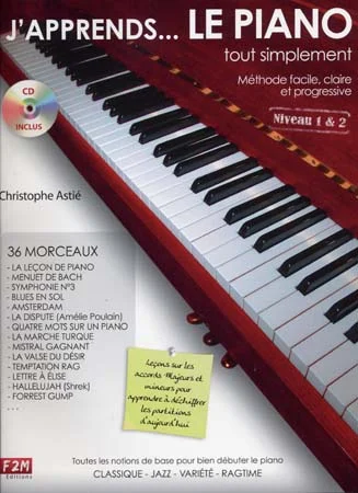 F2M Editions Astie C. – J’apprends Le Piano Tout Simplement + CD – Niveau 1 et 2