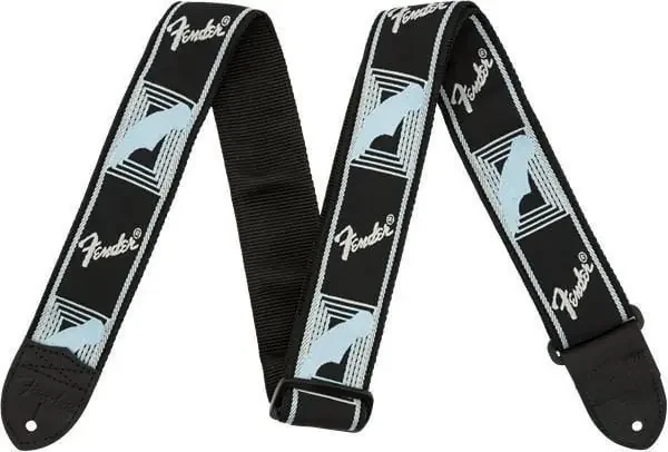 Fender 2‘‘ Monogrammed Sangle pour guitare Black/Light Grey/Blue
